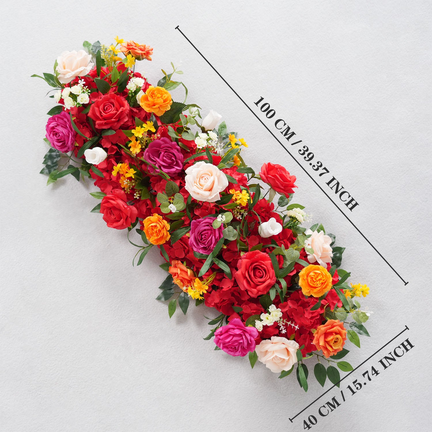 Uflower Colored Sofa Table Runner Floor Flower Arrangement